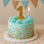 Bild mit einer Torte zum 1. Geburtstag