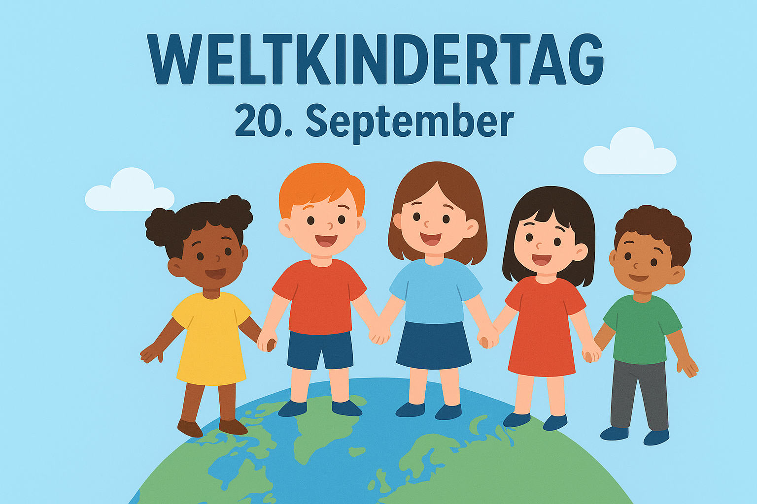 Ein Bild mit Kindern verschiedener Herkunft zum Weltkindertag 2025